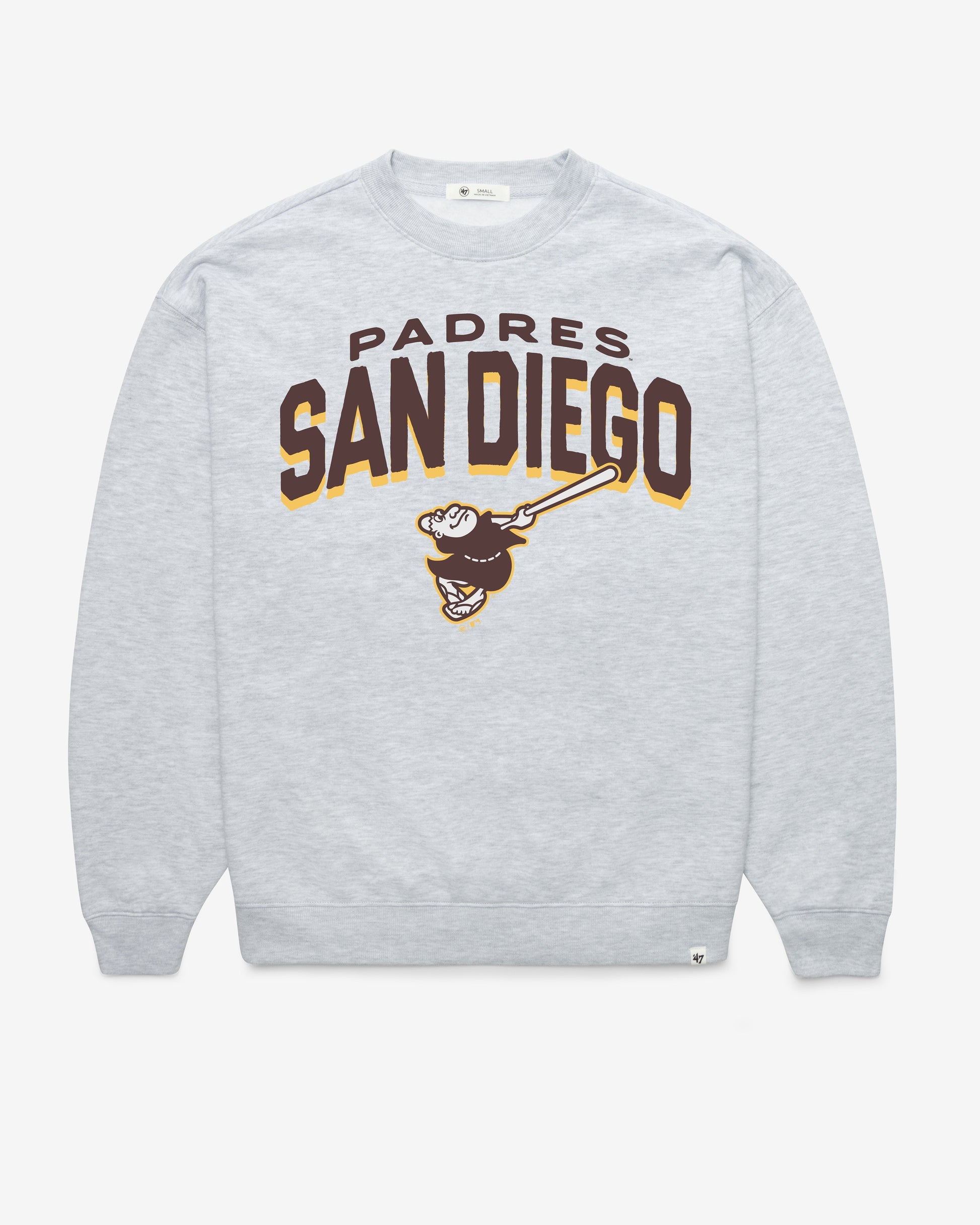SAN DIEGO PADRES CAMPUS ARCH CLOUD '47 OVERSIZED CREW WOMENS RELAY GREY