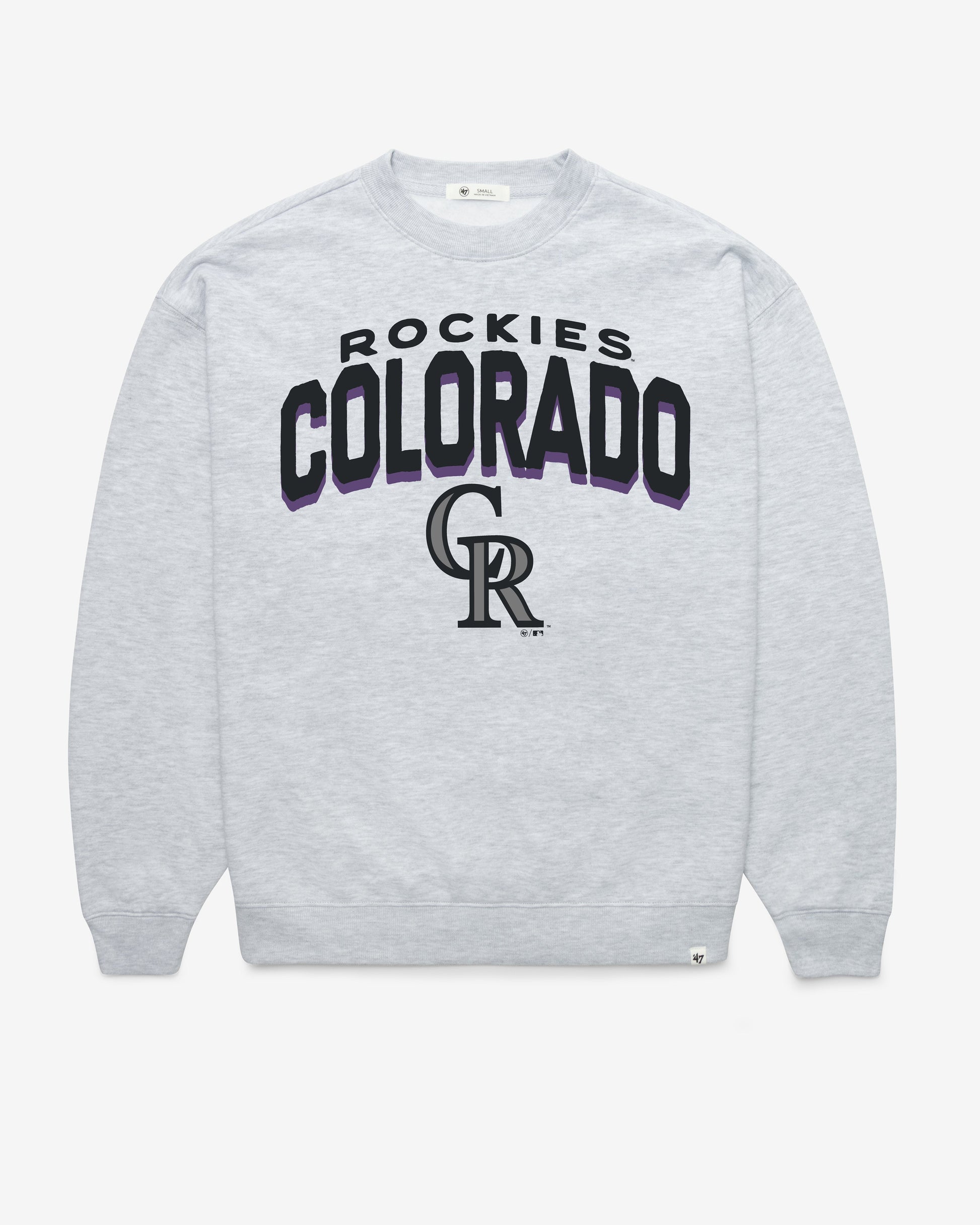 COLORADO ROCKIES CAMPUS ARCH CLOUD '47 OVERSIZED CREW WOMENS RELAY GREY