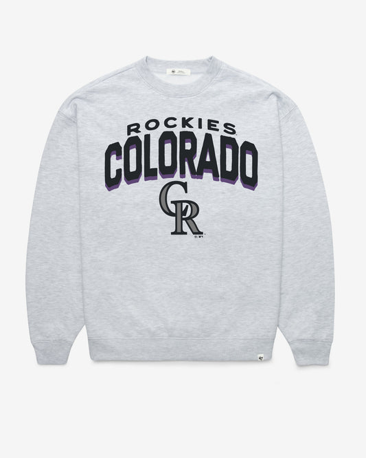 COLORADO ROCKIES CAMPUS ARCH CLOUD '47 OVERSIZED CREW WOMENS RELAY GREY