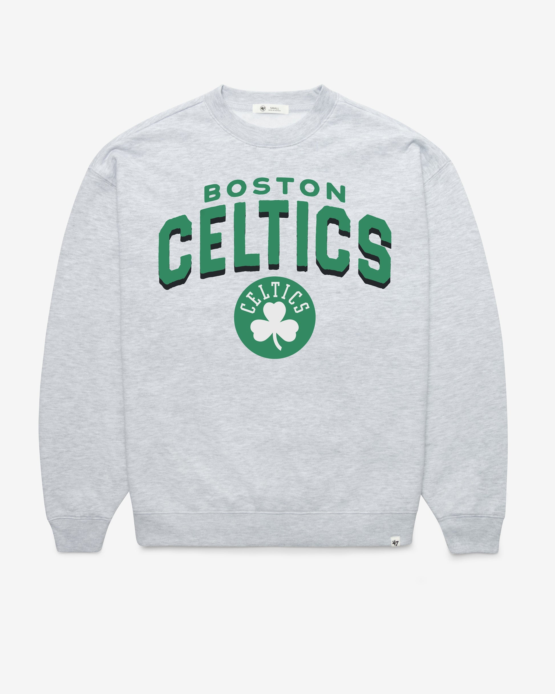 BOSTON CELTICS CAMPUS ARCH CLOUD '47 OVERSIZED CREW WOMENS RELAY GREY