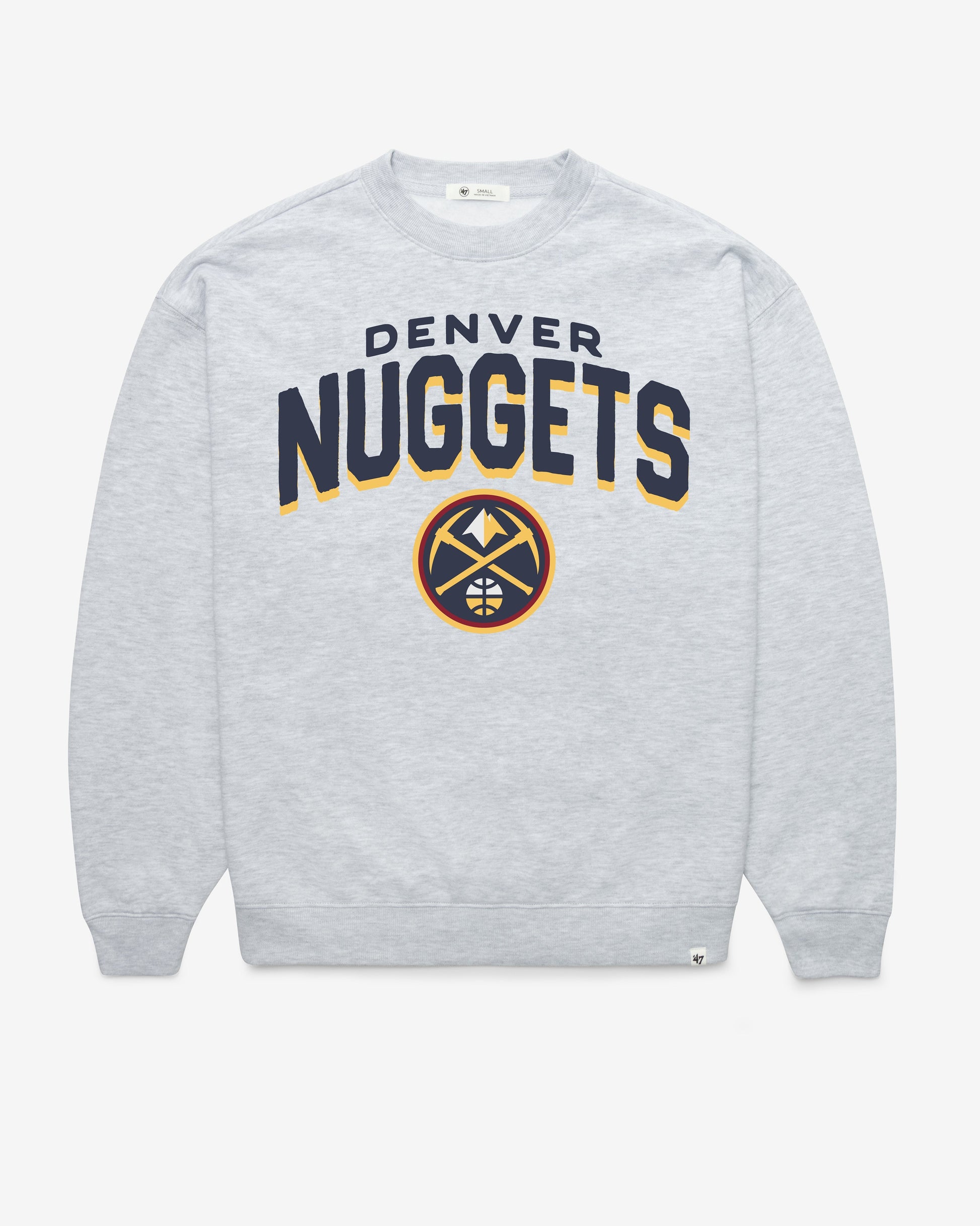 DENVER NUGGETS CAMPUS ARCH CLOUD '47 OVERSIZED CREW WOMENS RELAY GREY