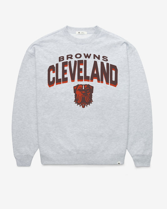 CLEVELAND BROWNS CAMPUS ARCH CLOUD '47 OVERSIZED CREW WOMENS RELAY GREY