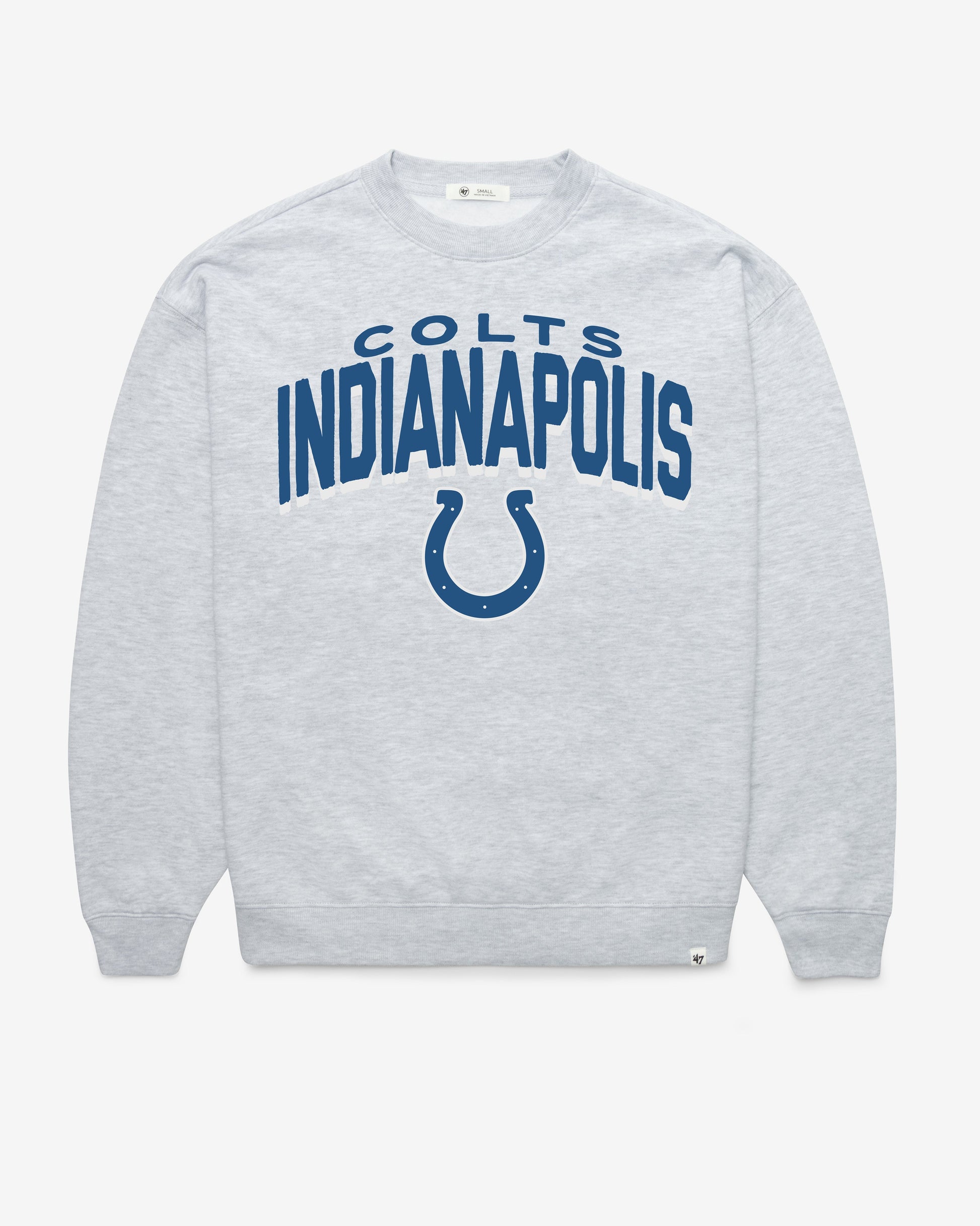 INDIANAPOLIS COLTS CAMPUS ARCH CLOUD '47 OVERSIZED CREW WOMENS RELAY GREY