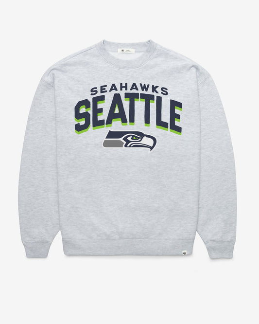 SEATTLE SEAHAWKS CAMPUS ARCH CLOUD '47 OVERSIZED CREW WOMENS RELAY GREY