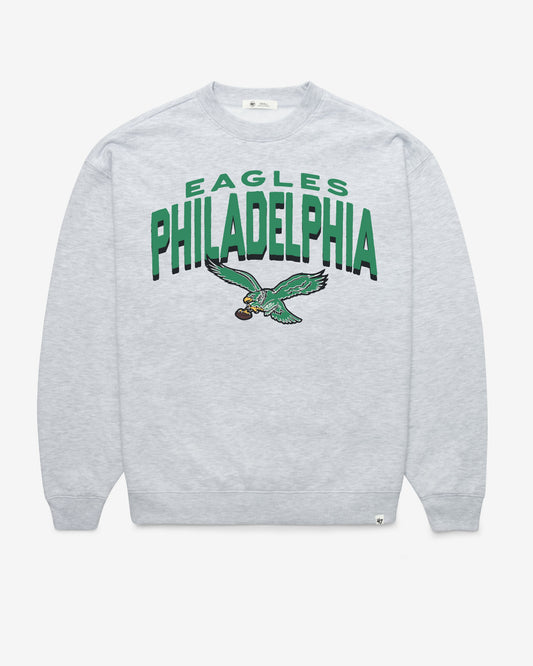 PHILADELPHIA EAGLES HISTORIC CAMPUS ARCH CLOUD '47 OVERSIZED CREW WOMENS RELAY GREY