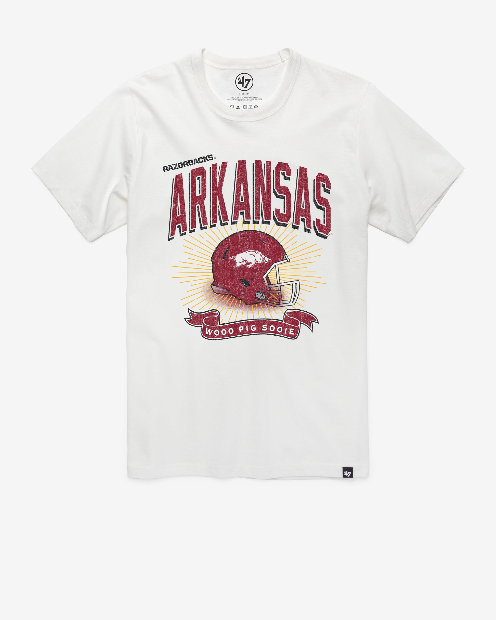 ARKANSAS RAZORBACKS PRIME PLAY '47 FRANKLIN TEE WHITE WASH