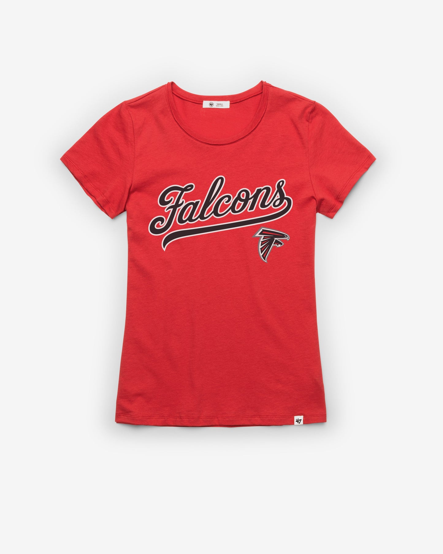 ATLANTA FALCONS TAIL SWEEP '47 FRANKIE TEE WOMENS RACER RED