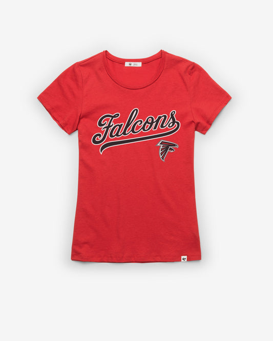 ATLANTA FALCONS TAIL SWEEP '47 FRANKIE TEE WOMENS RACER RED