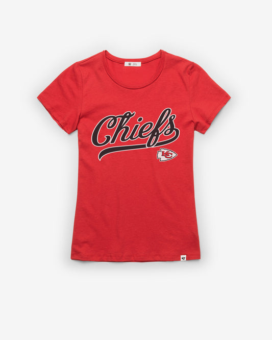 KANSAS CITY CHIEFS TAIL SWEEP '47 FRANKIE TEE WOMENS RACER RED
