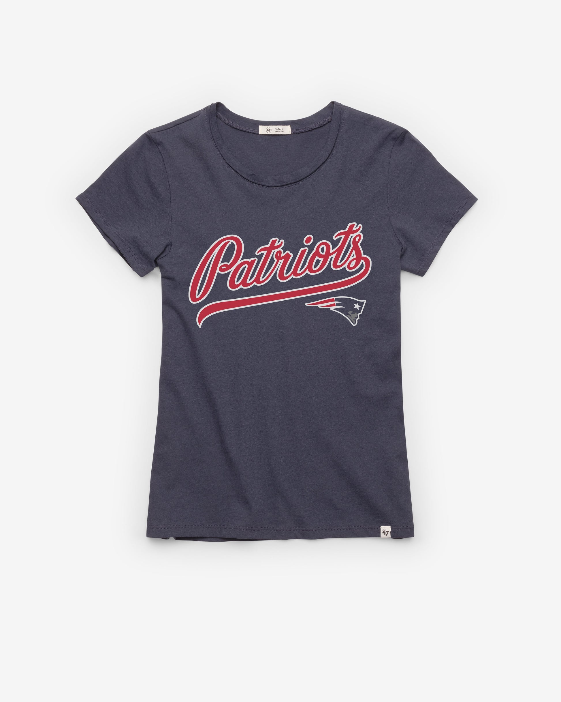 NEW ENGLAND PATRIOTS TAIL SWEEP '47 FRANKIE TEE WOMENS ATLAS BLUE