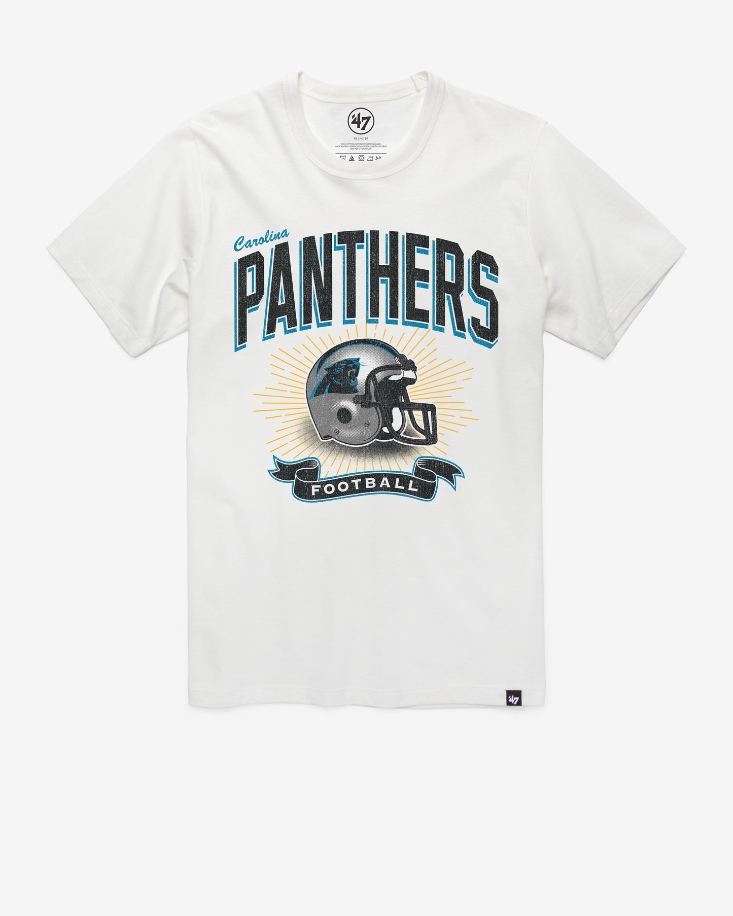 CAROLINA PANTHERS HISTORIC PRIME PLAY '47 FRANKLIN TEE WHITE WASH