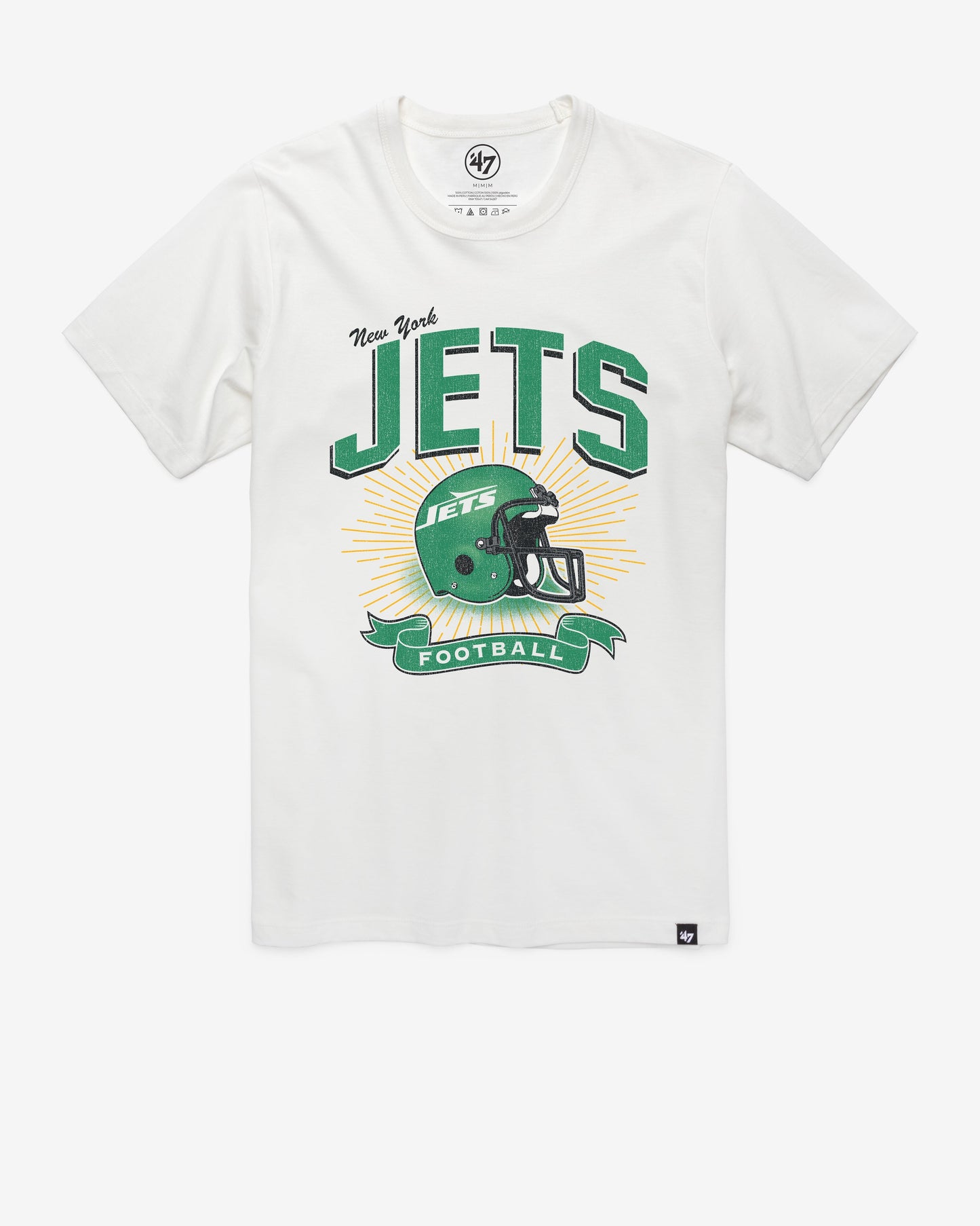 NEW YORK JETS HISTORIC PRIME PLAY '47 FRANKLIN TEE WHITE WASH