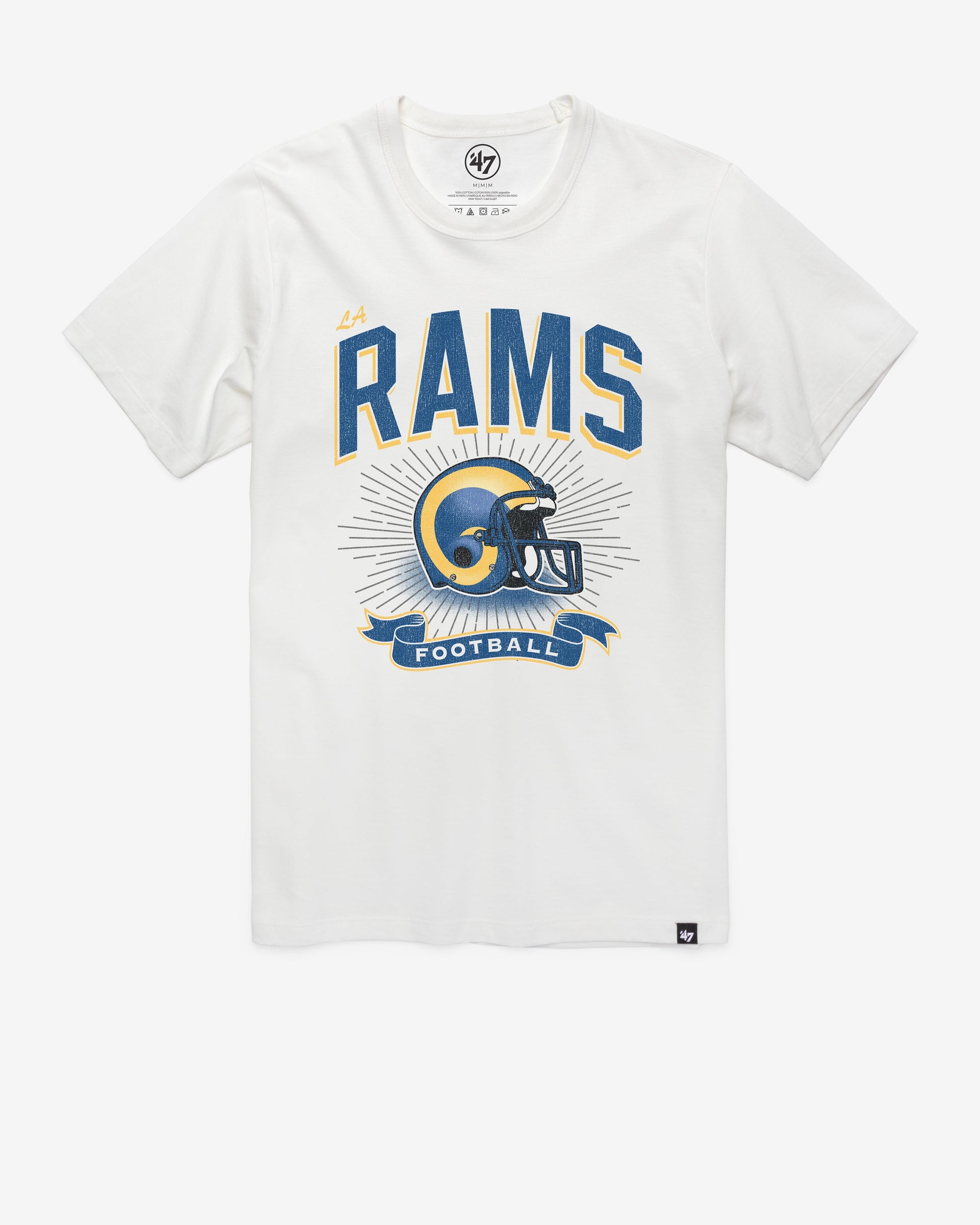 LOS ANGELES RAMS HISTORIC PRIME PLAY '47 FRANKLIN TEE WHITE WASH