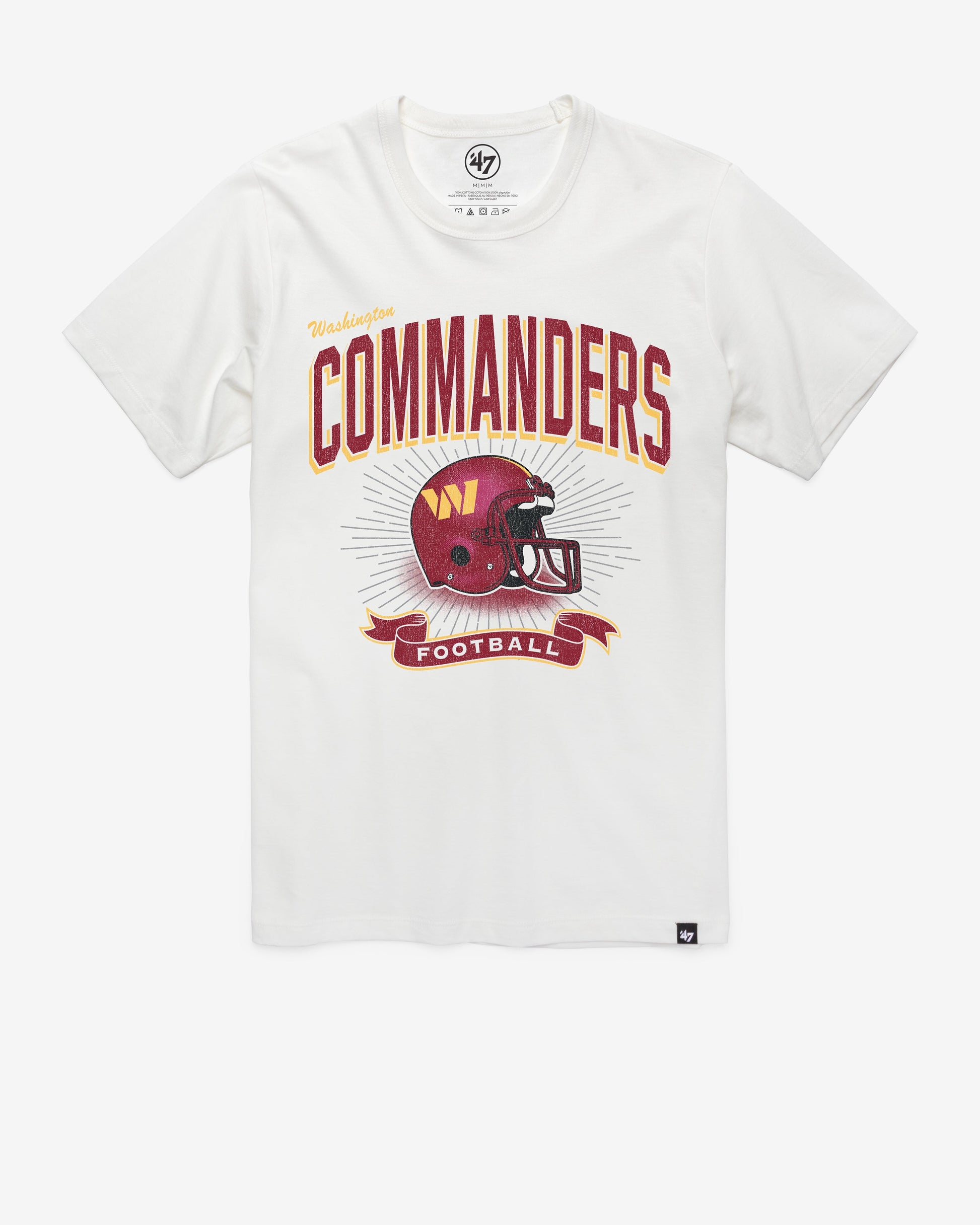 WASHINGTON COMMANDERS HISTORIC PRIME PLAY '47 FRANKLIN TEE WHITE WASH