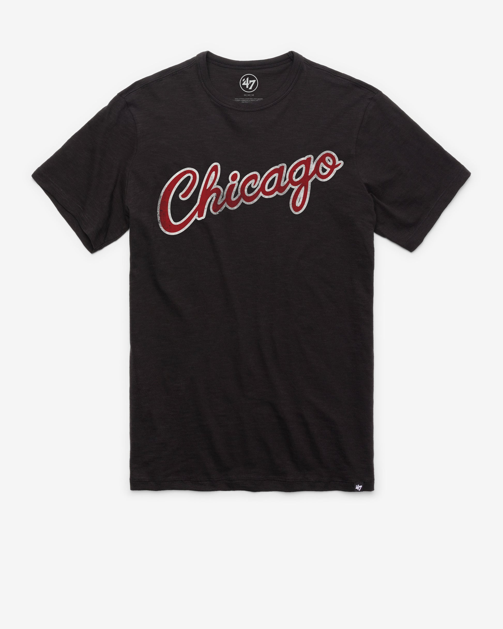 CHICAGO BULLS HARDWOOD CLASSICS GRIT WORDMARK '47 SCRUM TEE JET BLACK