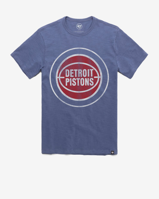 DETROIT PISTONS HARDWOOD CLASSICS GRIT '47 SCRUM TEE BLEACHER BLUE