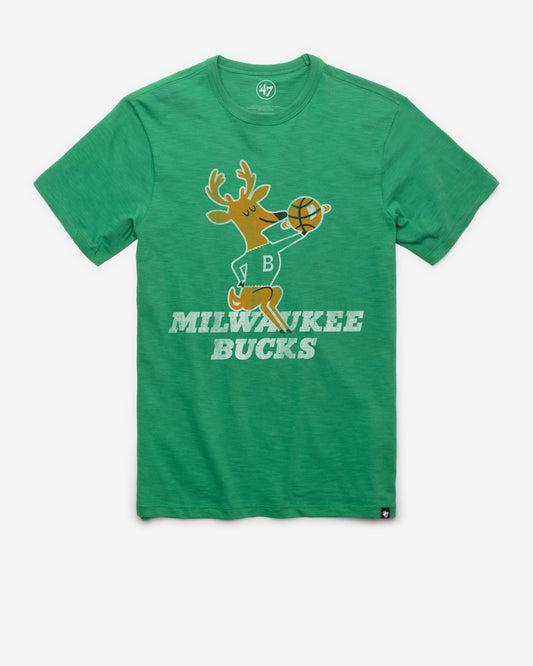 MILWAUKEE BUCKS HARDWOOD CLASSICS GRIT '47 SCRUM TEE KELLY