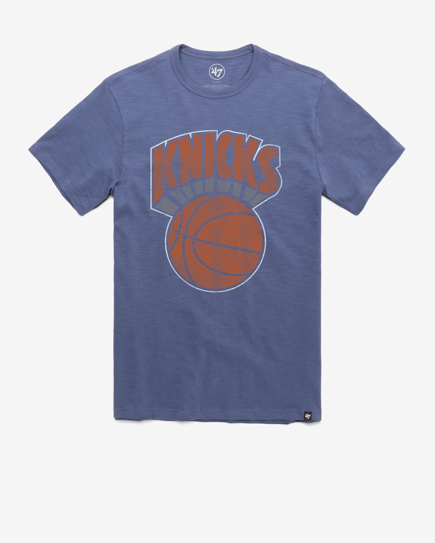 NEW YORK KNICKS HARDWOOD CLASSICS GRIT '47 SCRUM TEE BLEACHER BLUE