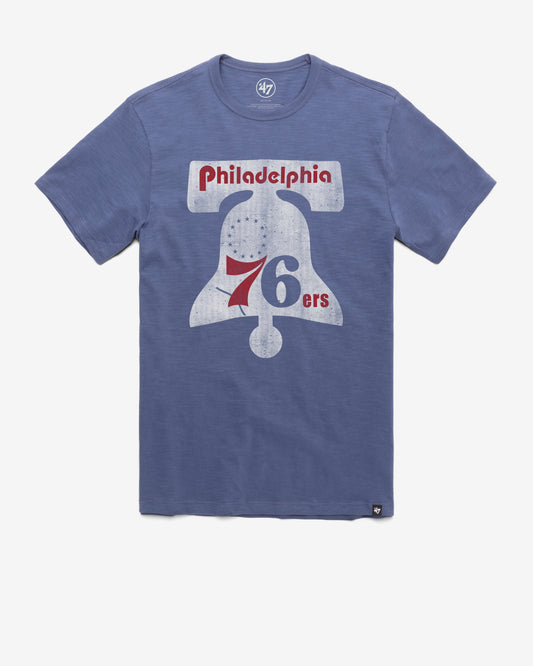 PHILADELPHIA 76ERS HARDWOOD CLASSICS GRIT '47 SCRUM TEE BLEACHER BLUE