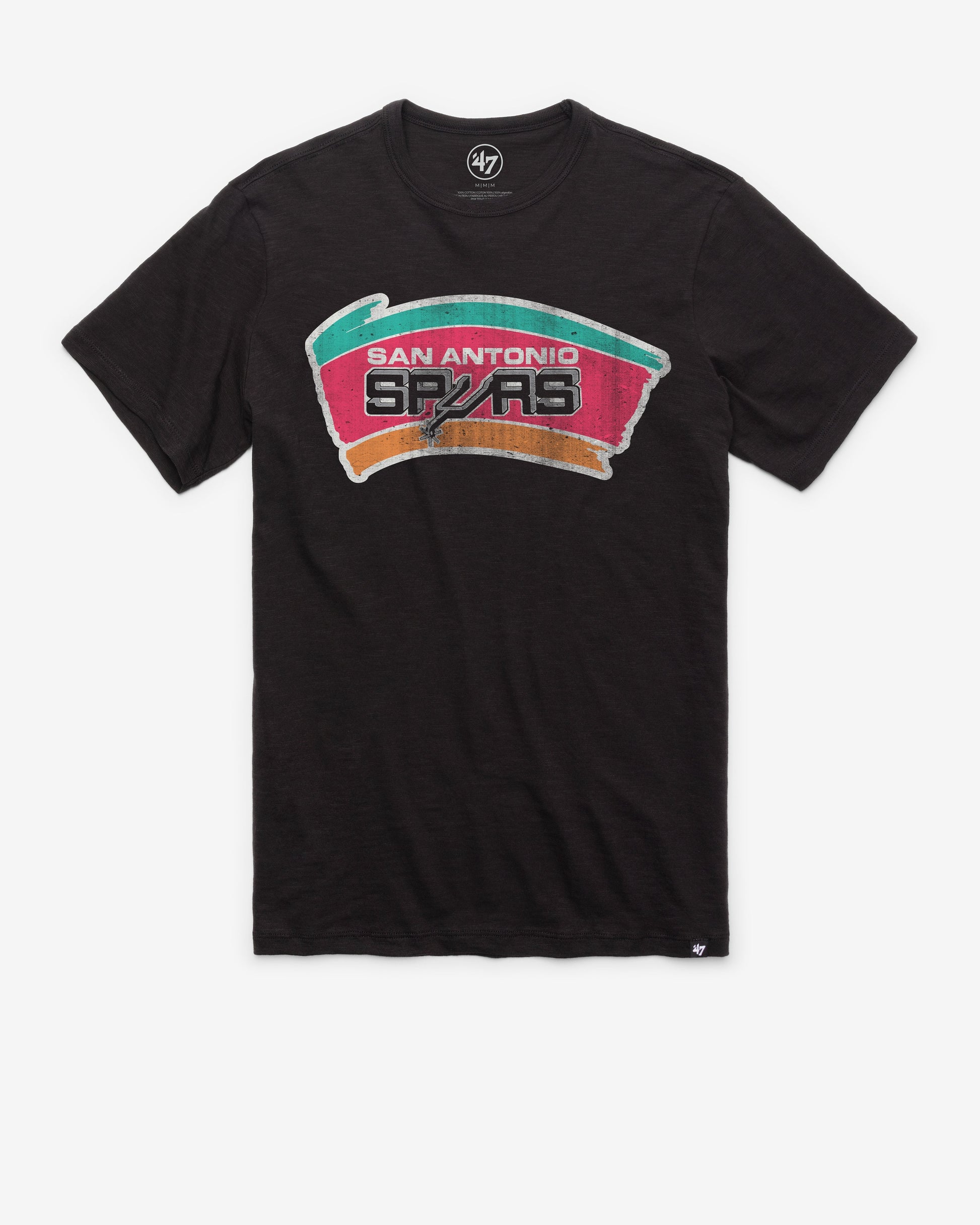 SAN ANTONIO SPURS HARDWOOD CLASSICS GRIT '47 SCRUM TEE JET BLACK