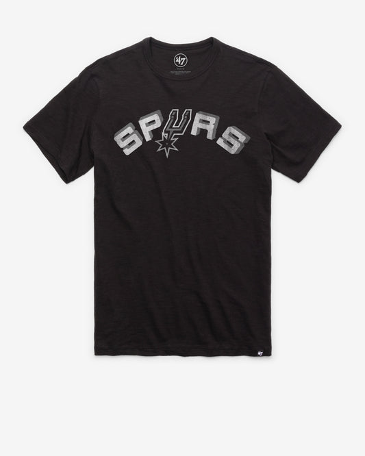SAN ANTONIO SPURS HARDWOOD CLASSICS GRIT WORDMARK '47 SCRUM TEE JET BLACK