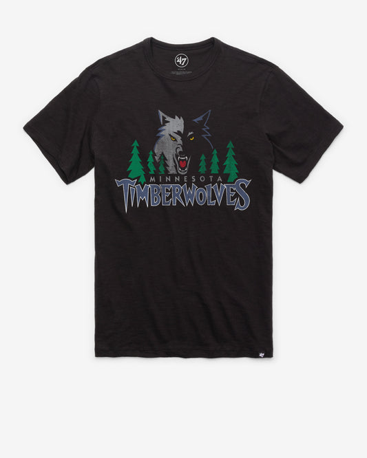 MINNESOTA TIMBERWOLVES HARDWOOD CLASSICS GRIT '47 SCRUM TEE JET BLACK