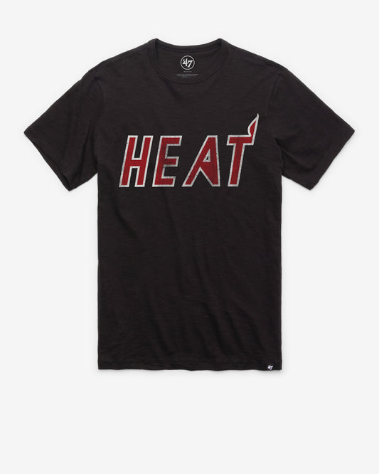 MIAMI HEAT HARDWOOD CLASSICS GRIT WORDMARK '47 SCRUM TEE JET BLACK