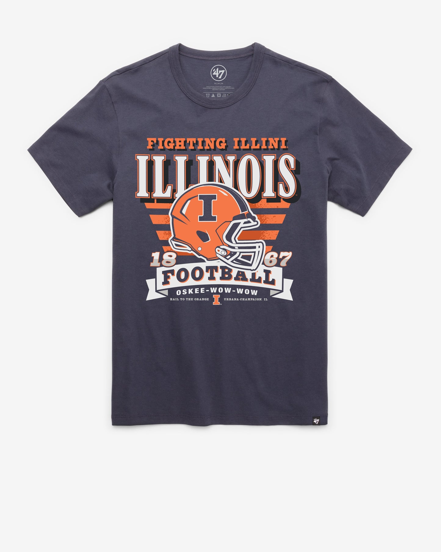 ILLINOIS FIGHTING ILLINI STRIPE SPLASH '47 FRANKLIN TEE ATLAS BLUE