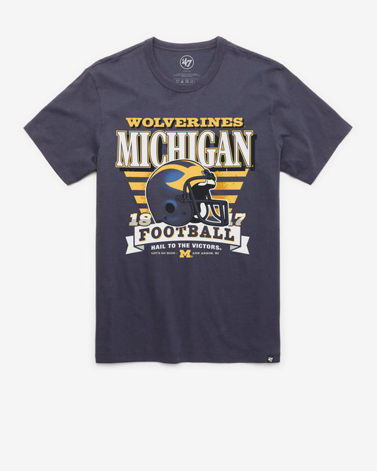 MICHIGAN WOLVERINES STRIPE SPLASH '47 FRANKLIN TEE ATLAS BLUE