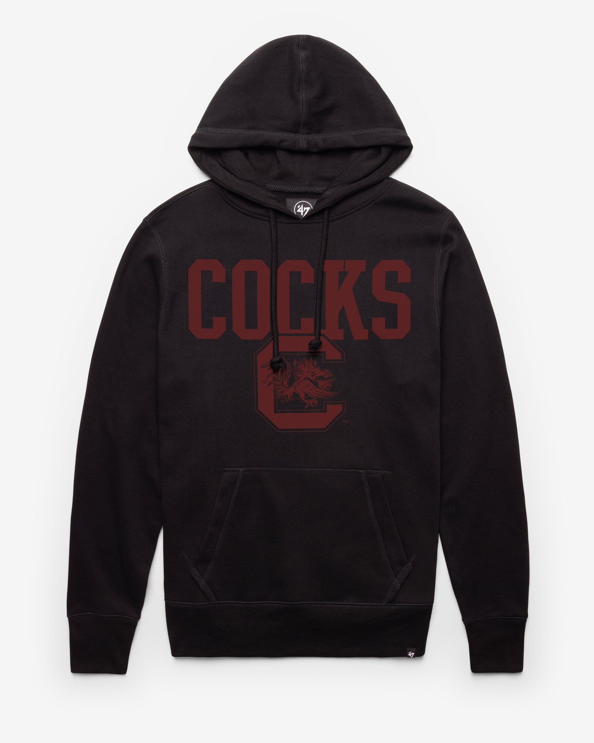 SOUTH CAROLINA GAMECOCKS STRAIGHT BLOCK '47 HEADLINE HOOD JET BLACK