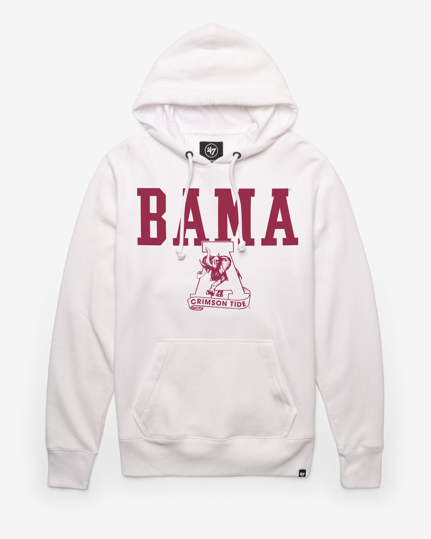 ALABAMA CRIMSON TIDE VINTAGE STRAIGHT BLOCK '47 HEADLINE HOOD WHITE WASH