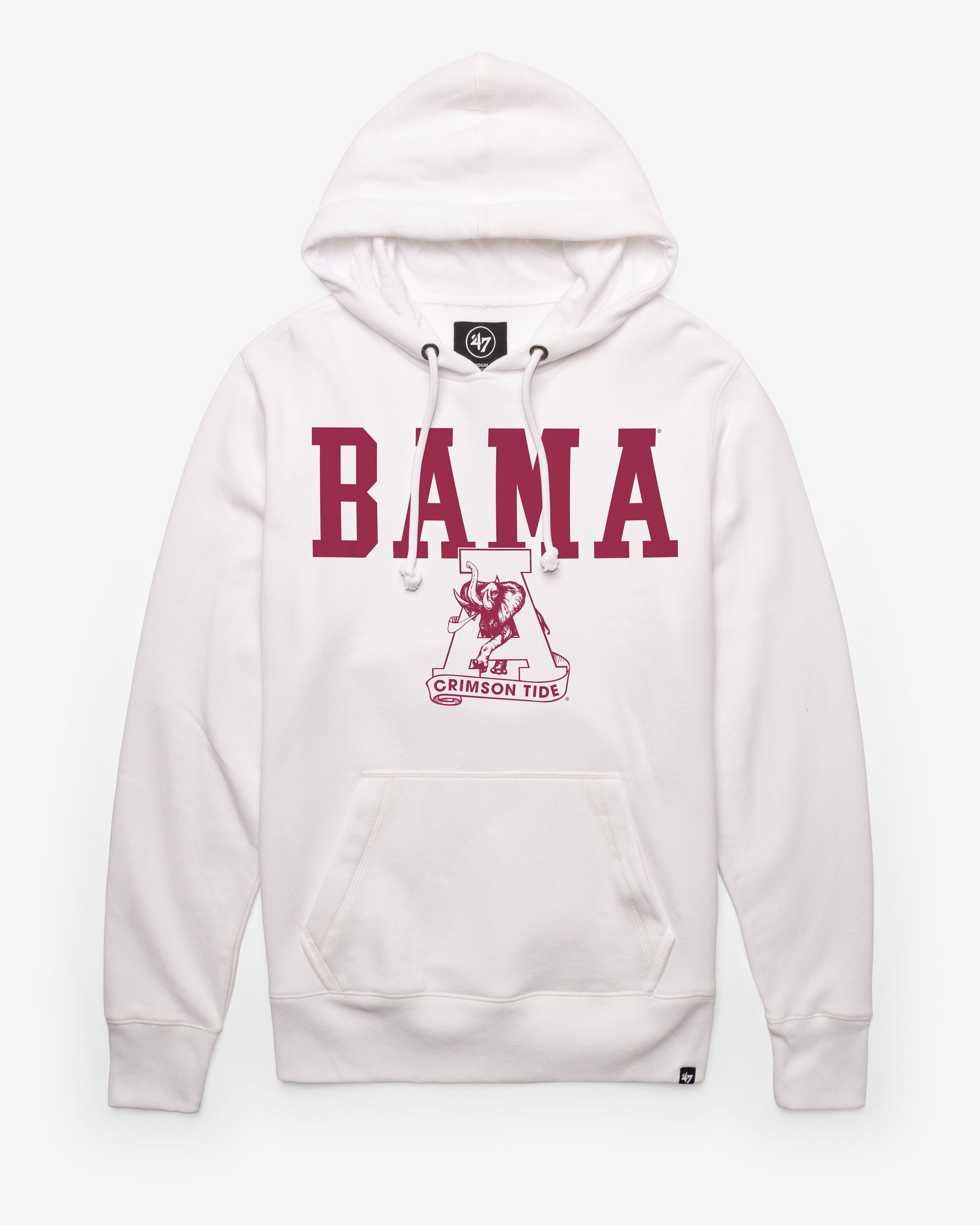 ALABAMA CRIMSON TIDE VINTAGE STRAIGHT BLOCK '47 HEADLINE HOOD WHITE WASH