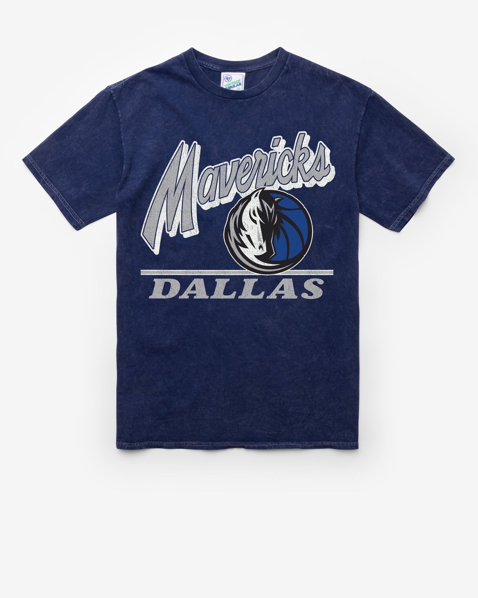 DALLAS MAVERICKS FLY BY VINTAGE '47 TUBULAR TEE DT NAVY