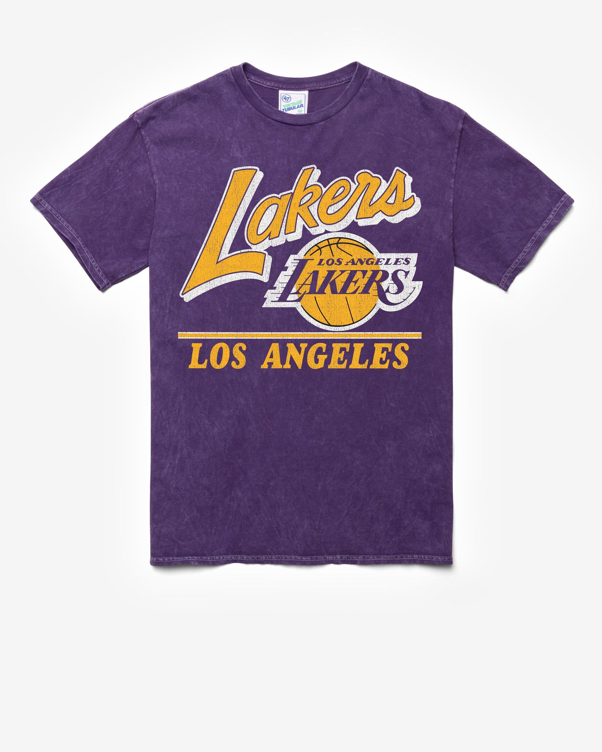 LOS ANGELES LAKERS FLY BY VINTAGE '47 TUBULAR TEE DT PURPLE