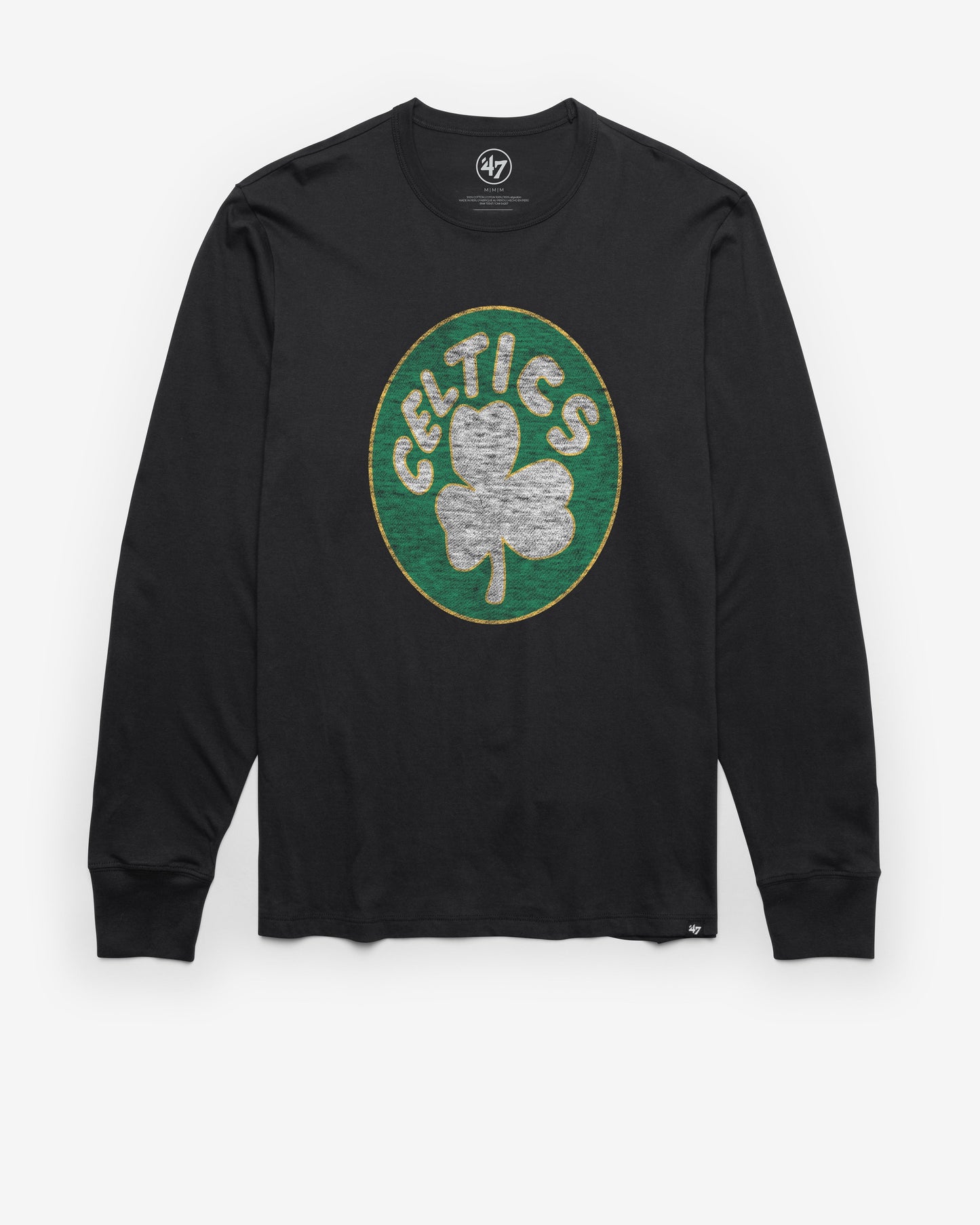 BOSTON CELTICS HARDWOOD CLASSICS PREMIER '47 FRANKLIN LONG SLEEVE TEE FLINT BLACK