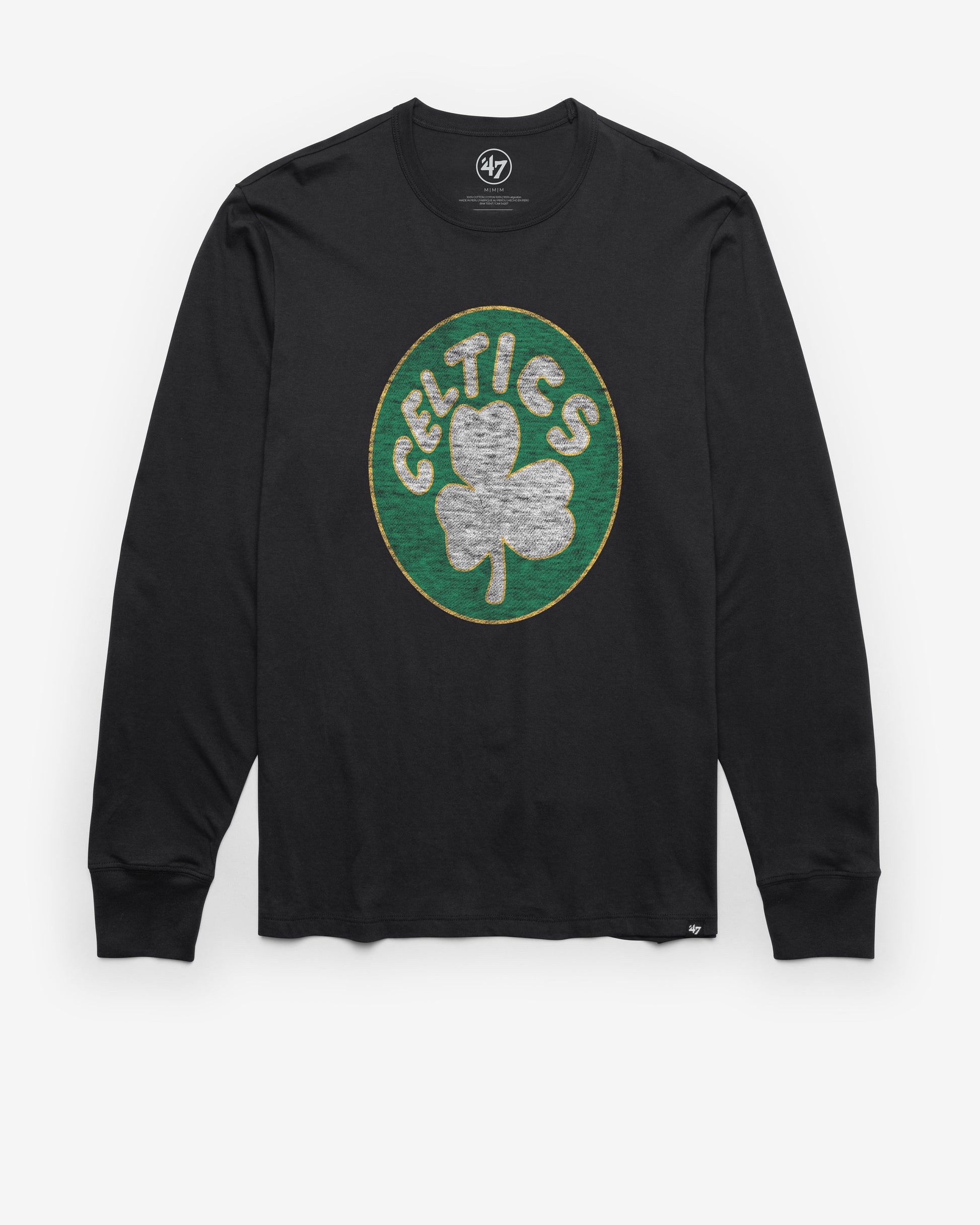 BOSTON CELTICS HARDWOOD CLASSICS PREMIER '47 FRANKLIN LONG SLEEVE TEE FLINT BLACK