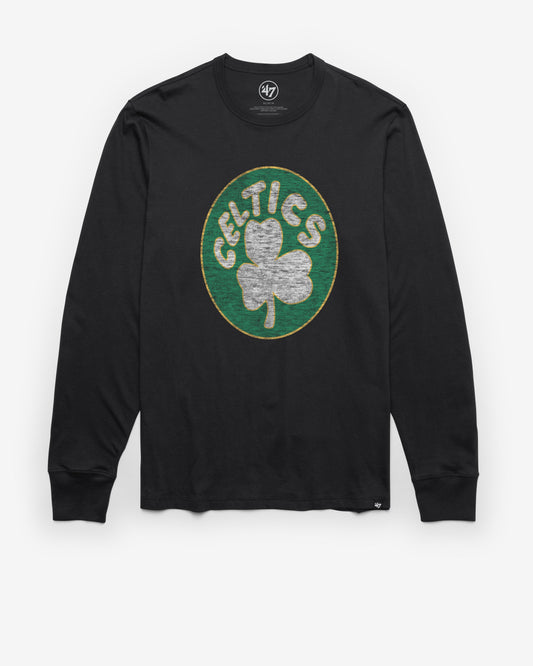 BOSTON CELTICS HARDWOOD CLASSICS PREMIER '47 FRANKLIN LONG SLEEVE TEE FLINT BLACK