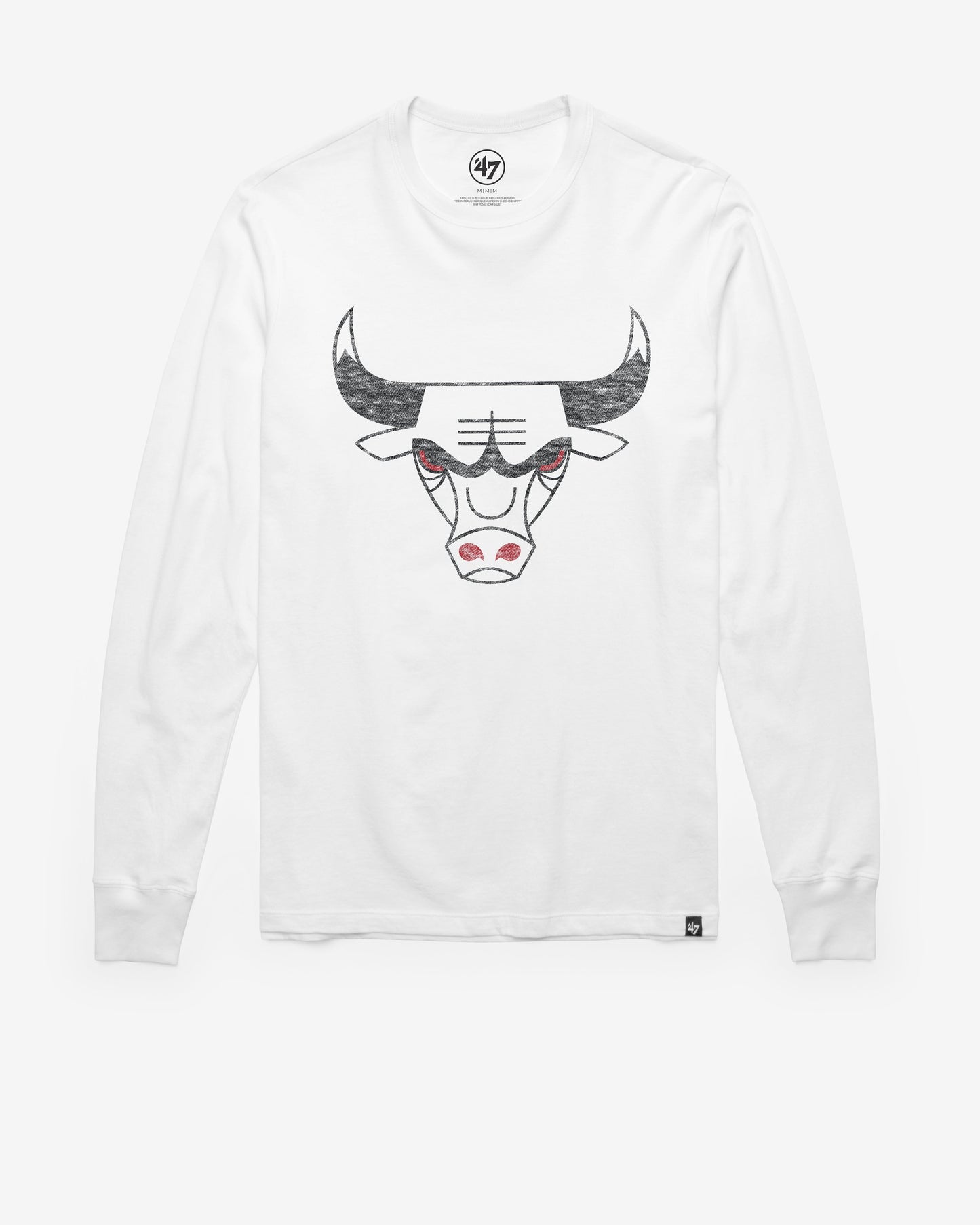 CHICAGO BULLS HARDWOOD CLASSICS PREMIER '47 FRANKLIN LONG SLEEVE TEE WHITE WASH