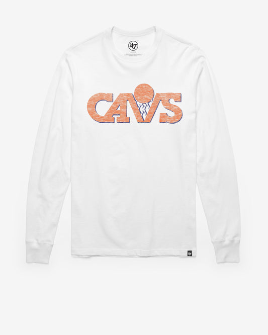 CLEVELAND CAVALIERS HARDWOOD CLASSICS PREMIER '47 FRANKLIN LONG SLEEVE TEE WHITE WASH