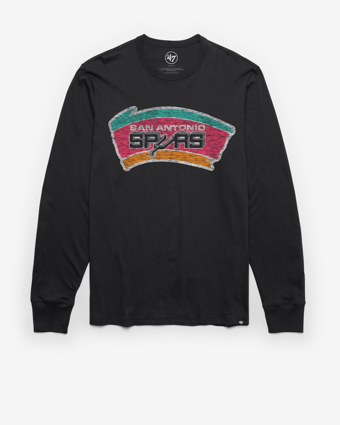 SAN ANTONIO SPURS HARDWOOD CLASSICS PREMIER '47 FRANKLIN LONG SLEEVE TEE FLINT BLACK