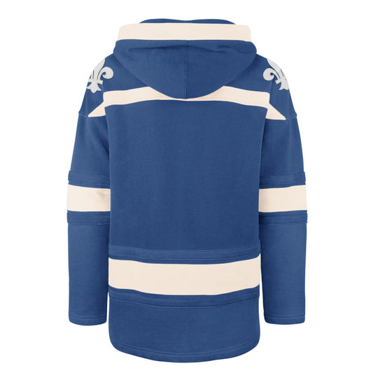 QUEBEC NORDIQUES VINTAGE SUPERIOR '47 LACER HOOD BLUE RAZ