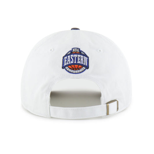 INDIANA PACERS HARDWOOD CLASSICS WORN SCRIPT '47 CLEAN UP MF MID FIT WHITE