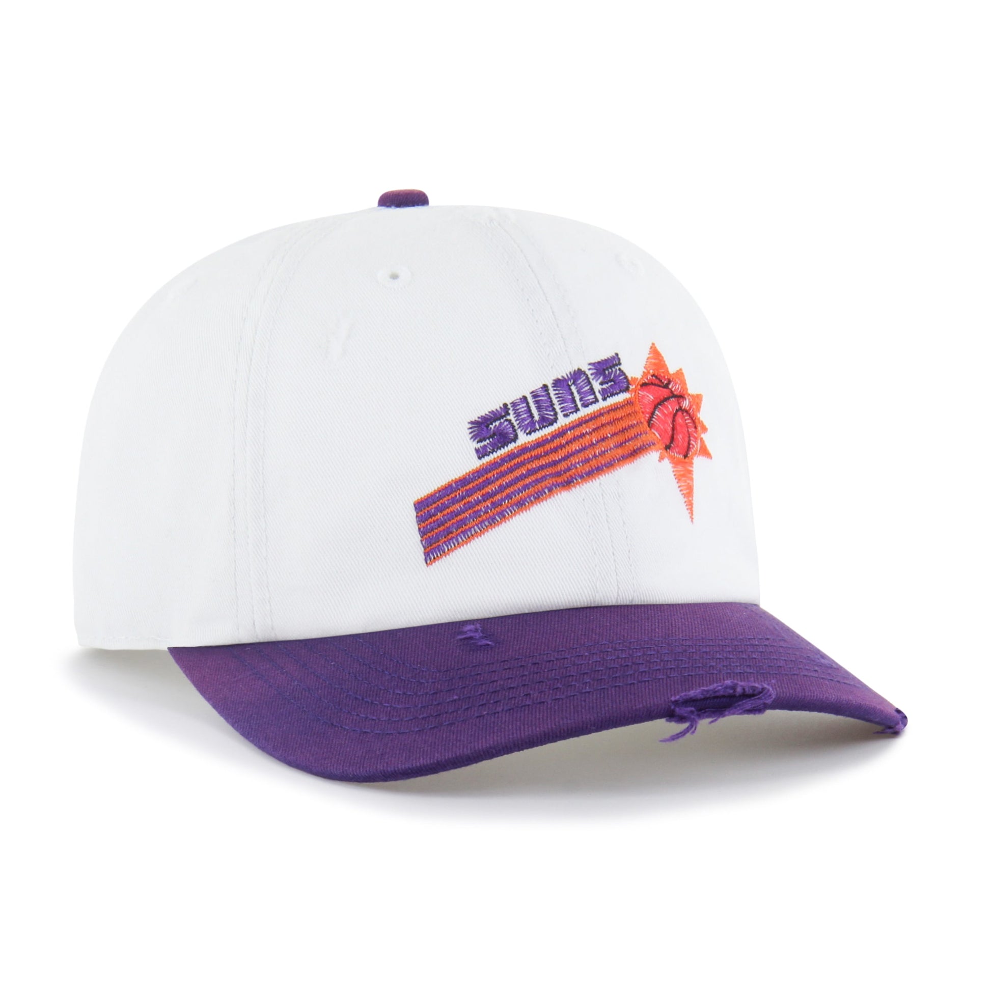 PHOENIX SUNS HARDWOOD CLASSICS WORN SCRIPT '47 CLEAN UP MF MID FIT WHITE