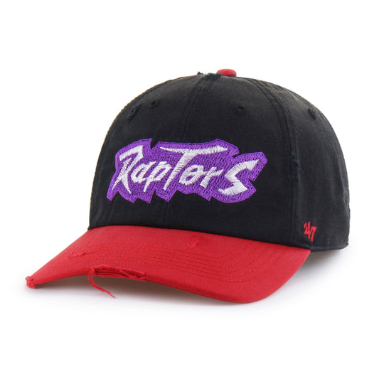 TORONTO RAPTORS HARDWOOD CLASSICS WORN SCRIPT '47 CLEAN UP MF MID FIT BLACK