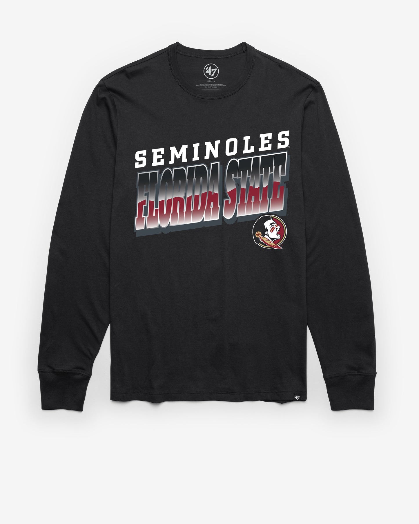 FLORIDA STATE SEMINOLES POLISHED '47 FRANKLIN LONG SLEEVE TEE FLINT BLACK