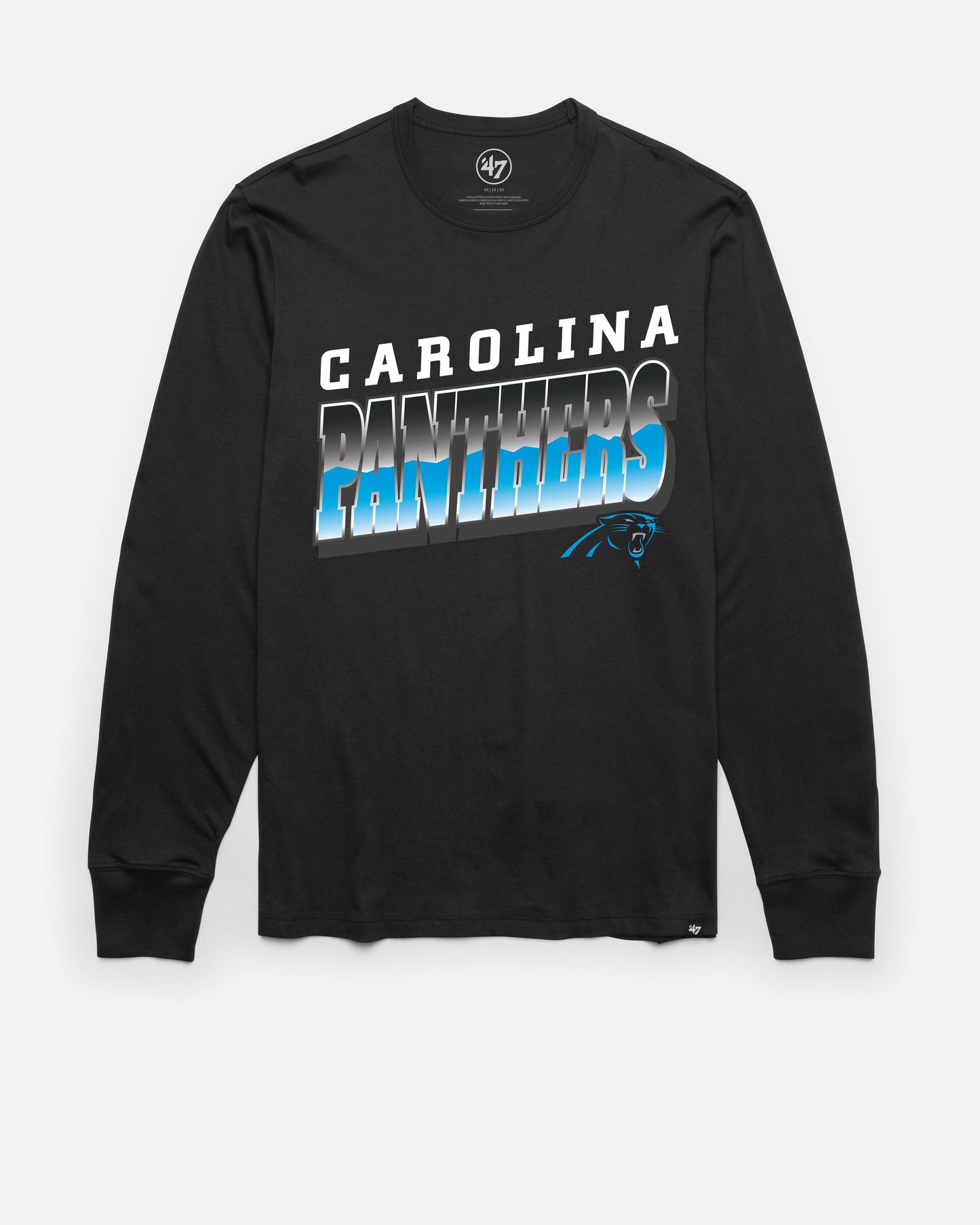 CAROLINA PANTHERS POLISHED '47 FRANKLIN LONG SLEEVE TEE FLINT BLACK