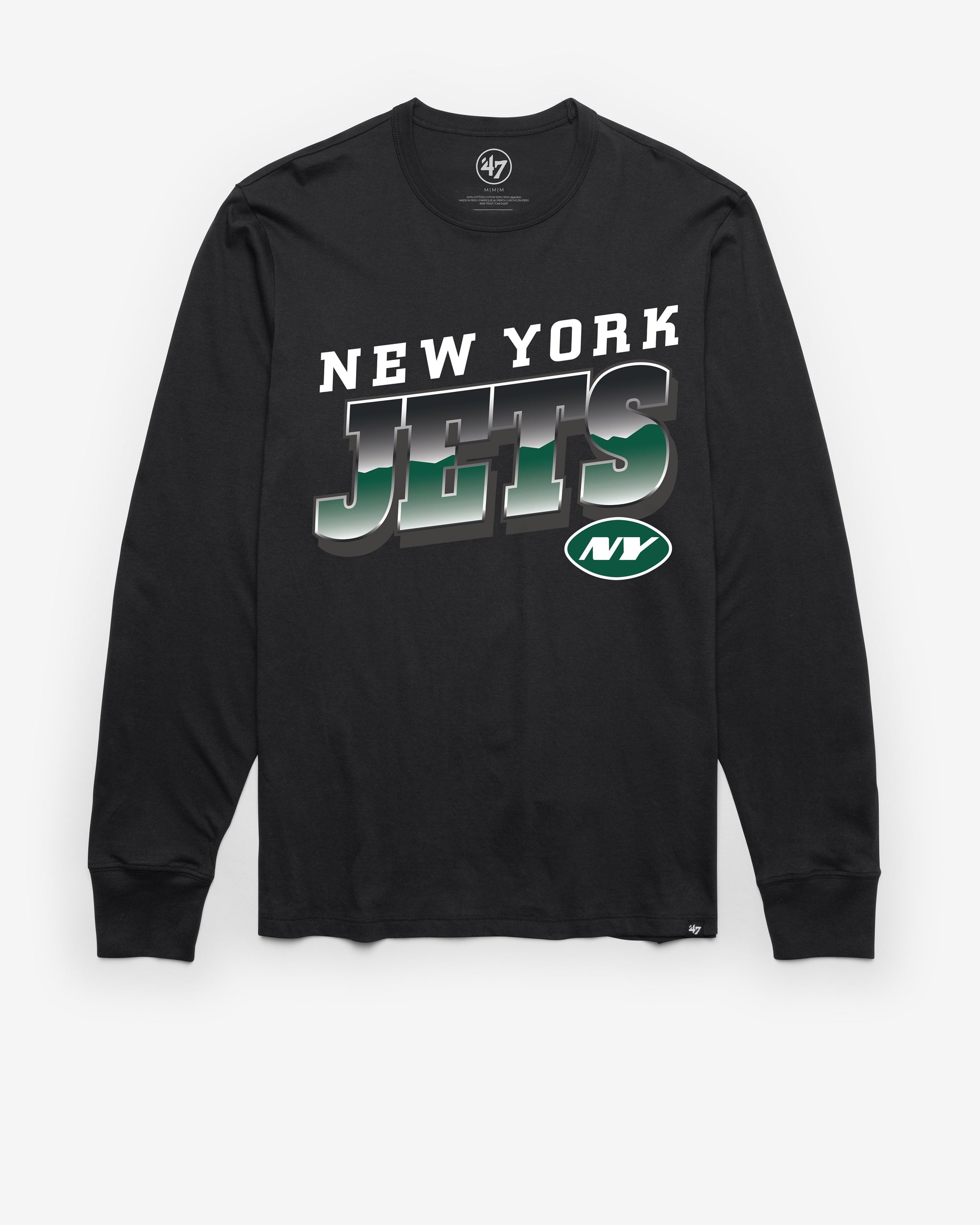 NEW YORK JETS POLISHED '47 FRANKLIN LONG SLEEVE TEE FLINT BLACK