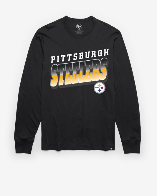 PITTSBURGH STEELERS POLISHED '47 FRANKLIN LONG SLEEVE TEE FLINT BLACK