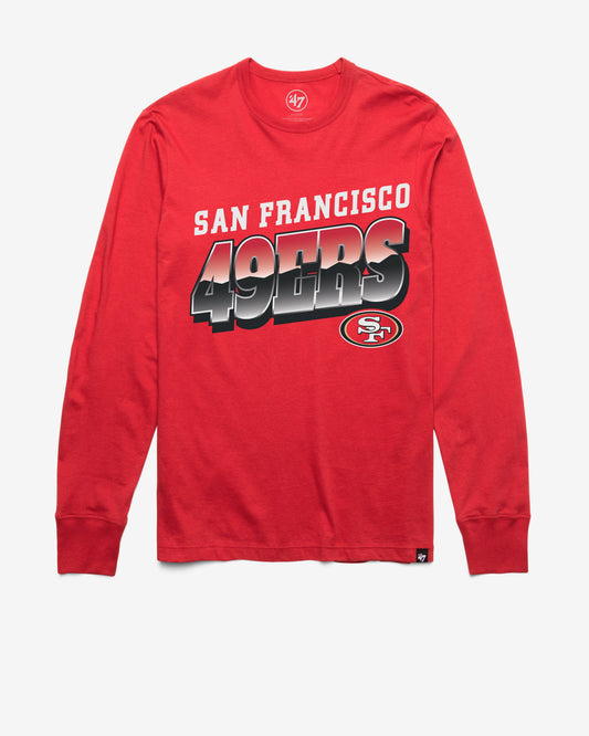 SAN FRANCISCO 49ERS POLISHED '47 FRANKLIN LONG SLEEVE TEE RACER RED