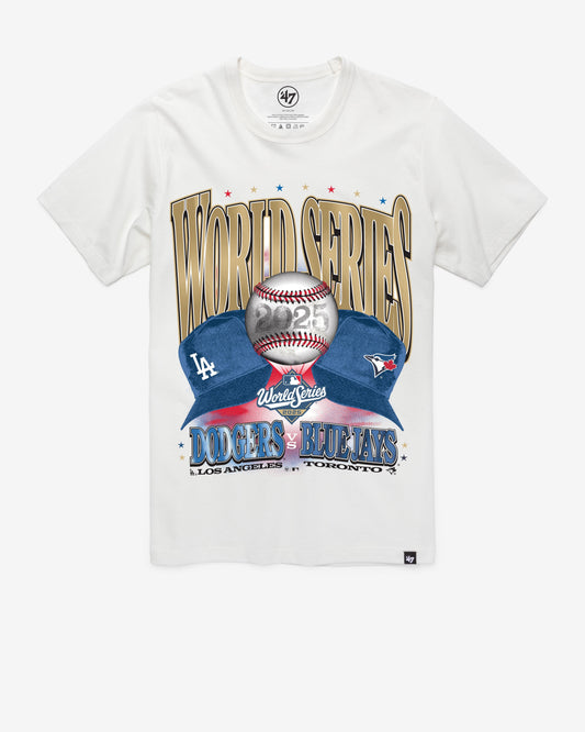 LOS ANGELES DODGERS / TORONTO BLUE JAYS MLB WORLD SERIES DUELING '47 FRANKLIN TEE WHITE WASH